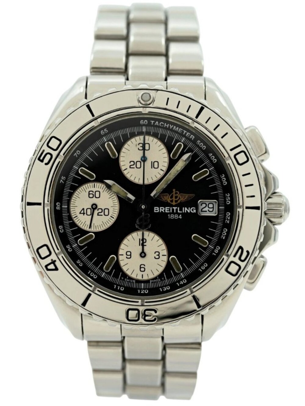 Breitling Men's 41mm Shark Black Dial Swiss Automatic Chrono Watch! Ref: A13051! - Picture 6 of 6